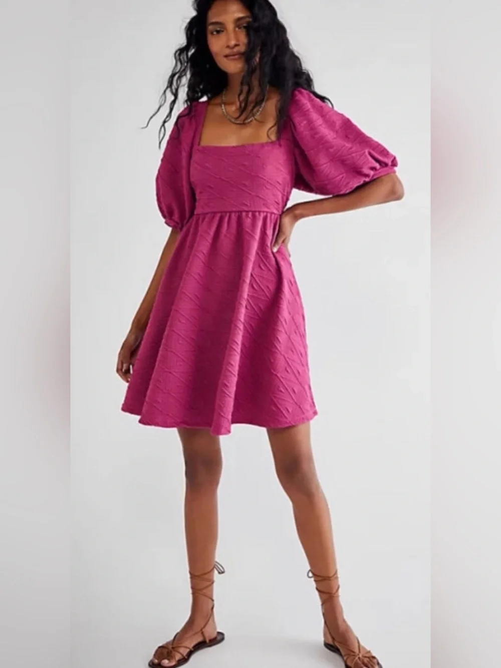 Free People Babydoll Mini Dress Sz M EUC